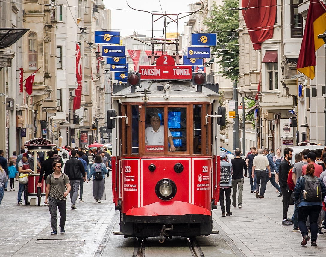 nostalgic tram on istiklal street